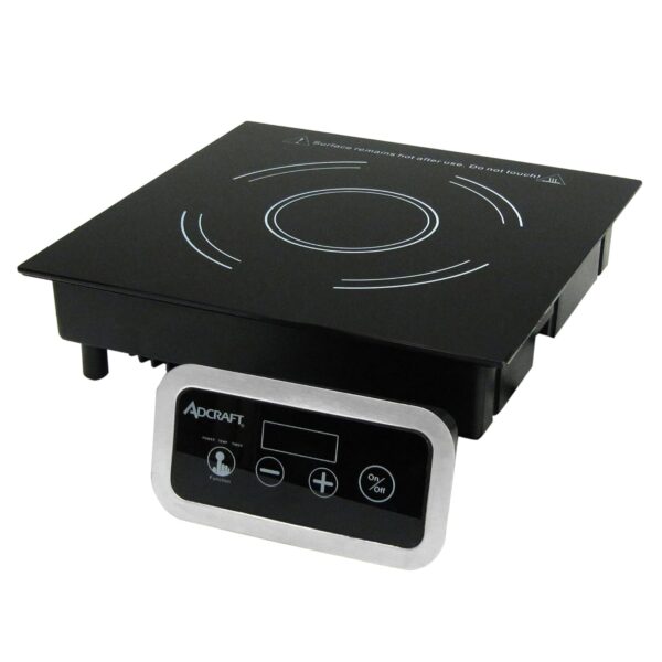 Adcraft Cocina de inducción con control remoto y superficie de vidrio cerámico, calentamiento rápido con temporizador de