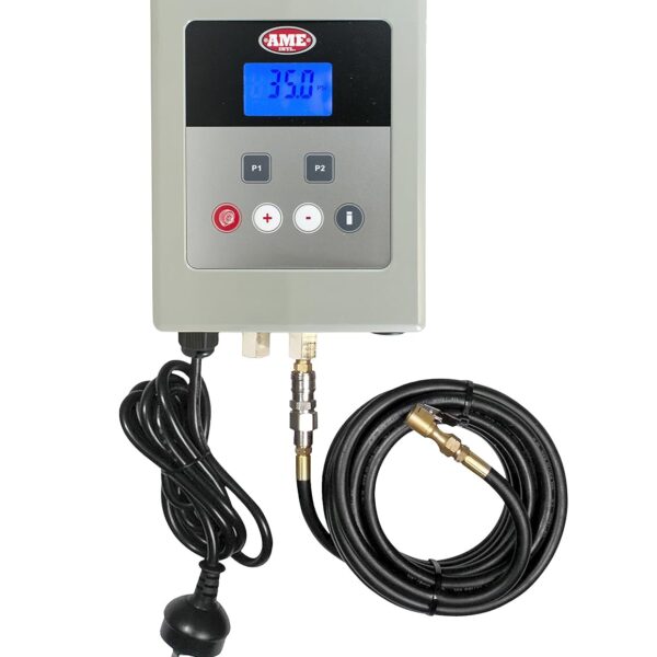 AME INTL Inflador automático digital de montaje en pared con pantalla de retroiluminación e inflador de montaje en pared