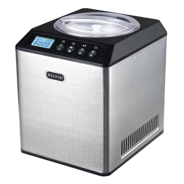 Whynter máquina para hacer crema helada vertical 2.1 cuarto de galón con tazón de acero inoxidable