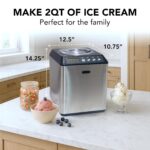 Whynter máquina para hacer crema helada vertical 2.1 cuarto de galón con tazón de acero inoxidable