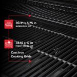 Parrilla de Gas Propano Nexgrill 720-0896B 6 Quemadores Quemador Lateral de Cerámica 60000 BTU Rejillas de Hierro Fundid
