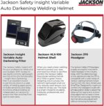 Jackson Safety Insight - Casco de soldadura ADF, ultraligero, capucha de soldadura de oscurecimiento automático con dise