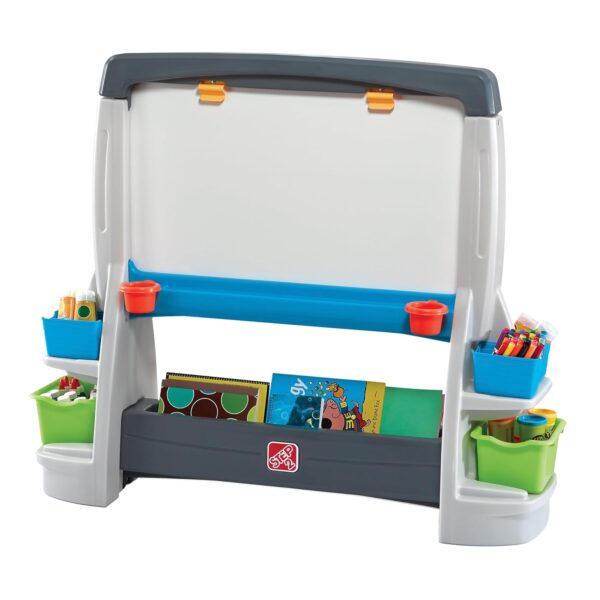 Caballete de Arte Jumbo Step2 868500 Doble Cara Gris y Azul 43 x 49.5 x 15 Pulgadas
