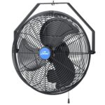 Ventilador de Pared iLIVING ILG8E18-15 18 Pulgadas 6360 CFM 3 Velocidades Negro para Interiores y Exteriores