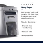 Freidora De’Longhi Livenza con sistema EasyClean, zona fría, termostato ajustable, piezas aptas para el lavavajillas, gr