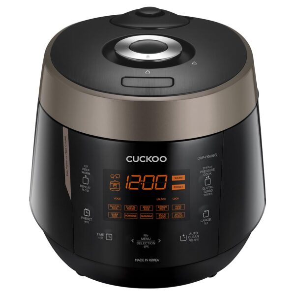 Cuckoo CRP-P0609S - Olla de presión eléctrica para arroz, con calentamiento por inducción (negra)