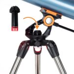 Celestron Inspire 100AZ Telescopio refractor con adaptador integrado para teléfono inteligente, azul