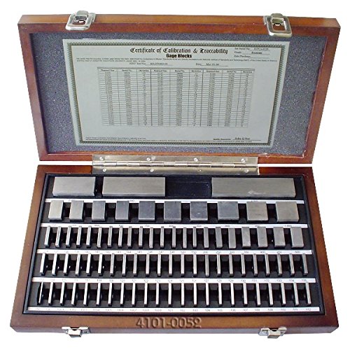 HHIP 4101-0052 Juego de bloques de calibre cuadrado de 81 piezas, grado AS-2, acero