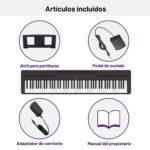 Yamaha P71 - Piano digital con pedal de sostenido y fuente de alimentación (88 teclas)