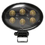 Luz de Trabajo LED JW Speaker Model 735 24V Ovalada Negra 5.4 x 5.68 x 2.6 Pulgadas Patrón de Haz de Inundación