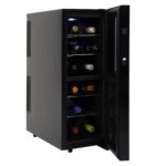 Koolatron Refrigerador de vino de 12 botellas - Enfriador de vino con puerta de vidrio, refrigerador de bebidas de 1.2 p