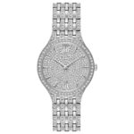 Reloj Bulova Crystal 96L243 3 Manecillas Acero Inoxidable Plateado con Cristales Pavé Diámetro 32 milímetros