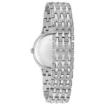Reloj Bulova Crystal 96L243 3 Manecillas Acero Inoxidable Plateado con Cristales Pavé Diámetro 32 milímetros