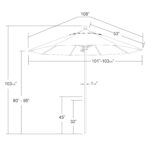 Sombrilla de Patio California Umbrella ALTO908117-SA39 9 Pies Redonda Aluminio Costillas de Fibra de Vidrio Apertura Pus
