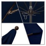 Sombrilla de Patio California Umbrella ALTO908117-SA39 9 Pies Redonda Aluminio Costillas de Fibra de Vidrio Apertura Pus
