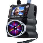 Sistema de Karaoke Karaoke USA GF845 Monitor a Color de 7 Pulgadas Luces LED Bluetooth Negro