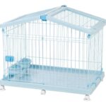 Jaula Portátil IRIS USA para Mascotas Modelo 586236 Acceso Superior Ruedas Color Azul 37.01x24.41x29.92 pulgadas