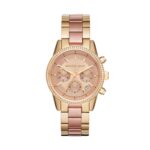 Reloj Michael Kors Bryant MK6475 Cronógrafo Mujer Acero Inoxidable Oro Rosa 37mm Cristal Pavé