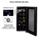 Koolatron - Bodega termoeléctrica de 12 botellas, mini enfriador de vino para el hogar con controles de temperatura, ref