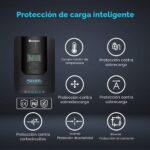 Controlador de Carga Solar Renogy Rover RNG-CTRL-RVR40 MPPT 40A 12V 24V Pantalla LCD Aluminio Negro