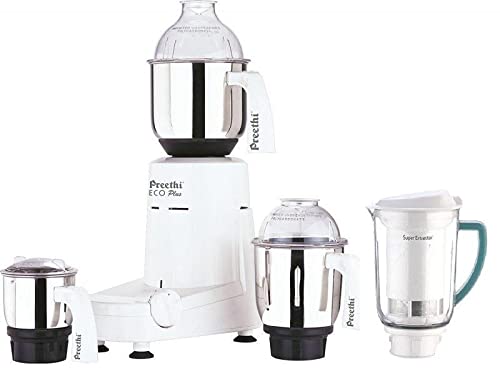Preethi Eco Plus - Molinillo mezclador de 4 frascos, 110 voltios, color blanco