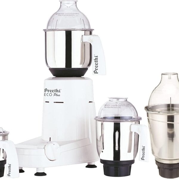 Preethi Eco Plus Batidora Mezcladora 110 Voltios - Kit de Servicio Gratuito Incluido (3 Jarras con Jarra Extra de 1.75L)