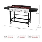 Parrilla y Plancha de Gas Royal Gourmet GD401C 4 Quemadores 48000 BTU con Cubierta