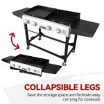 Parrilla y Plancha de Gas Royal Gourmet GD401C 4 Quemadores 48000 BTU con Cubierta