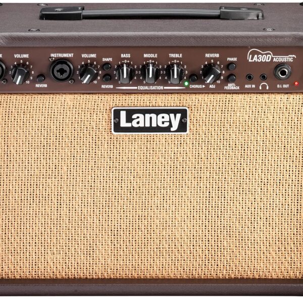 Laney LA30D - Combo de guitarra acústica 30W 2 x 6 pulgadas Woofers coro reverb