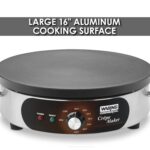 Waring Commercial WSC160X - Máquina de crepas eléctrica comercial de 16 pulgadas, superficie de cocción de hierro fundid