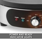 Waring Commercial WSC160X - Máquina de crepas eléctrica comercial de 16 pulgadas, superficie de cocción de hierro fundid