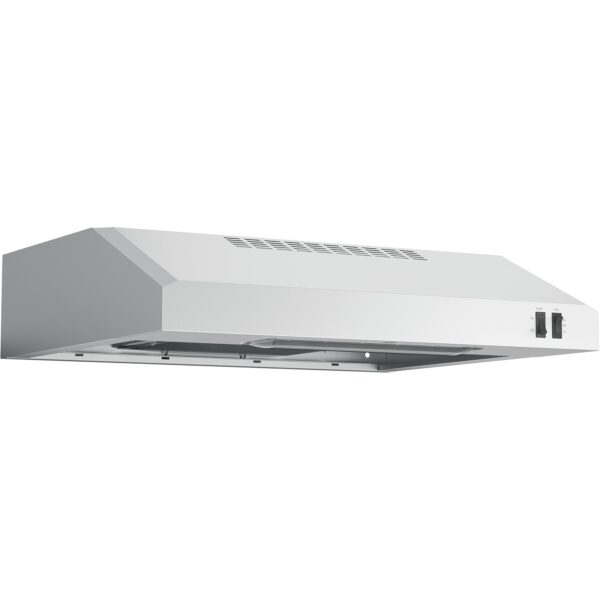 GE Campana extractora debajo del gabinete de 24 pulgadas, conducto convertible, extractor de 2 velocidades, control fron