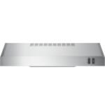 GE Campana extractora debajo del gabinete de 24 pulgadas, conducto convertible, extractor de 2 velocidades, control fron