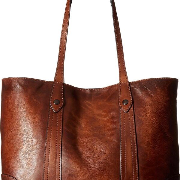 Bolso Tote Frye Melissa Shopper DB181 Cuero Color Coñac 15 x 11.5 x 5.5 Pulgadas