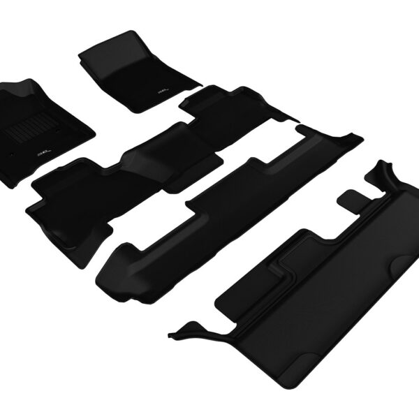 Alfombrillas 3D MAXpider Kagu para Chevrolet Tahoe 2015 2016 2017 2018 2019 2020 con asiento de banco 2da fila Negro TPE