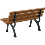 Banco de Parque Global Industrial 240125TN 4 pies con Respaldo Listones de Plástico Reciclado Marco de Hierro Forjado Ca