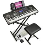 RockJam RJ761 - Piano de teclado de 61 teclas con banco de teclado, taburete de piano digital, pedal de sostenimiento, a