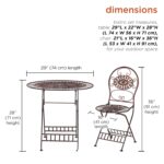 Juego de Mesa y Sillas Plegables Alpine Corporation KIY212A-BR Ovalada 3 Piezas Bronce