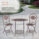 Juego de Mesa y Sillas Plegables Alpine Corporation KIY212A-BR Ovalada 3 Piezas Bronce