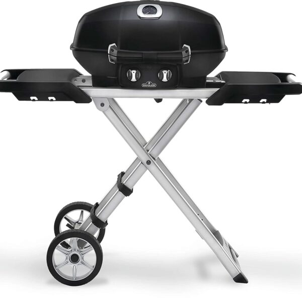 Asador Portátil Napoleon TravelQ PRO285X Negro Carro Plegable Tipo Tijera 2 Quemadores Gas Propano