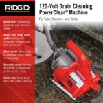 Ridgid 55808 Kit de máquina de limpieza de drenaje PowerClear de 120 voltios para bañeras, duchas y lavabos, kit de máqu