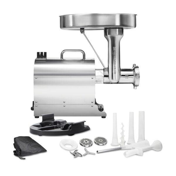Picadora de Carne Eléctrica Weston Pro Series, Grado Comercial, 1120 Vatios, 1.5 HP, 14 libras por Minuto, Acero Inoxida