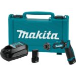 Makita DF012DSE Kit de Taladro-Destornillador Hexagonal Inalámbrico de Iones de Litio de 7.2V de 1/4" con Embrague de Pa
