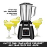 Waring Licuadora comercial BB340 Blade 1 HP, teclado de 2 velocidades con pulso y temporizador de cuenta regresiva de 99