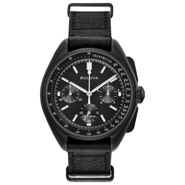 Reloj Bulova Lunar Pilot 98A186 Cronógrafo Acero Inoxidable Negro Correa NATO Cristal de Zafiro