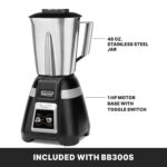 Waring Commercial BB300S licuadora de barra de 1 hp, negra, 48 oz