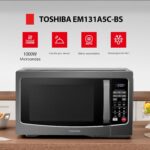 TOSHIBA EM131A5C-BS Hornos de microondas de encimera 1.2 pies cúbicos, plato giratorio extraíble de 12.4", sensor inteli
