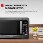 TOSHIBA EM131A5C-BS Hornos de microondas de encimera 1.2 pies cúbicos, plato giratorio extraíble de 12.4", sensor inteli