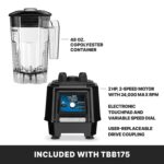 Waring Licuadora comercial de 2 HP, controles variables de dial con contenedor de copoliéster sin BPA de 48 oz