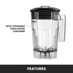 Waring Licuadora comercial de 2 HP, controles variables de dial con contenedor de copoliéster sin BPA de 48 oz